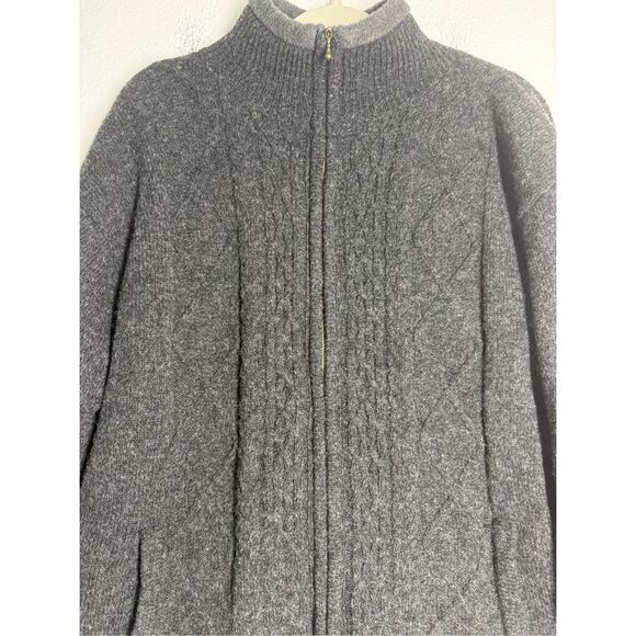 Vintage Carraig Donn Ireland Mens Pure New Wool Cable Knit Lined Cardigan Sz - Picture 2 of 12
